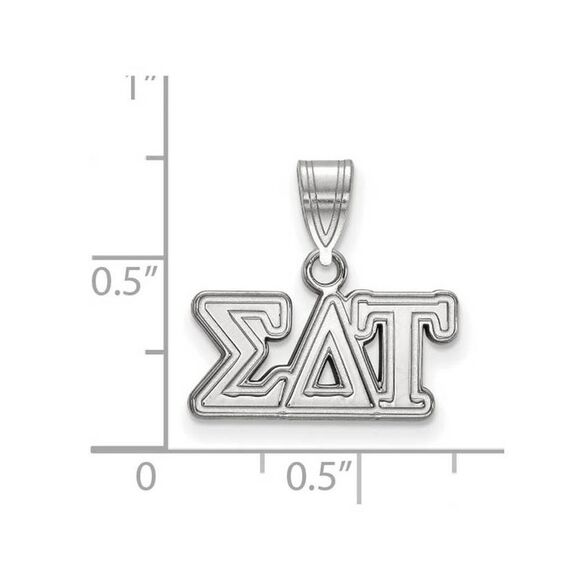 Sterling Silver Sigma Delta Tau Medium Greek Letters Pendant - Picture 2 of 3